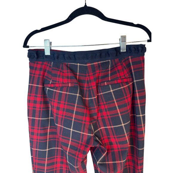 Zara Medium Basic Red & Black Plaid Pants - Picture 9 of 12